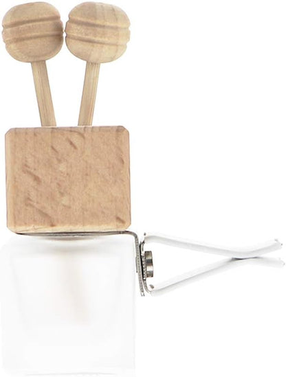 20 Pack,8ml Matte Glass Car Air Freshener Perfume Clip Diffuser,Empty Essential Oil Perfume Vials Diffuser Vent Outlet,Thick Glass Ornament with Wooden Caps,Free Funnel,Dropper