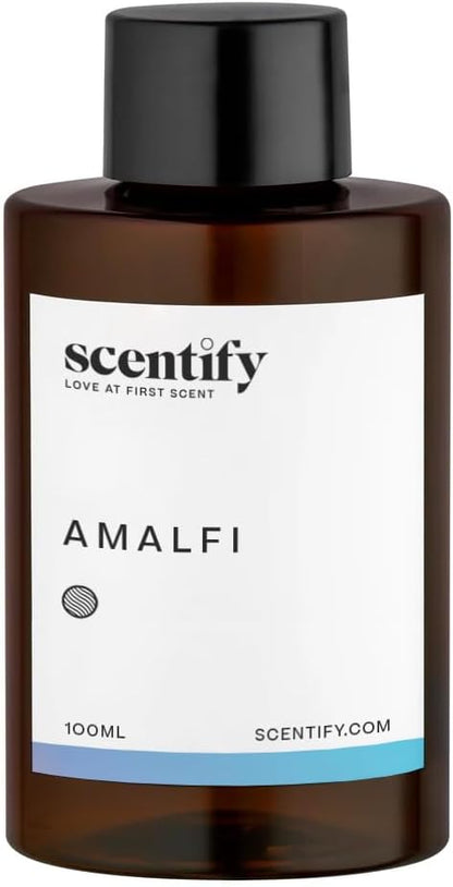 Scentify Amalfi Aroma Oil Refill Scent for Oil Diffusers - Lemon, Jasmine, Orchid, Amber, Musk Scents - Luxurious Relaxing Aromatherapy Diffuser Fragrance 100ml, 3.38 oz