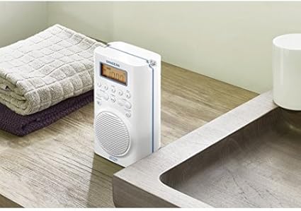 Sangean H205 Shower Radio AM/FM Waterproof, Weather Alert, Digital Tuning, White