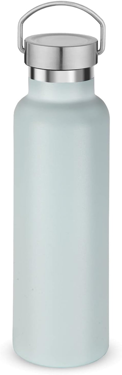 Neihepal Fog Stainless Steel Water Bottles,20 Ounce Vacuum Insulated Double Wall Travel Bottle with Leak Proof Lid of Handle,Metal Reusable Standard Mouth Flask Thermoses for School,Hikers,Gift