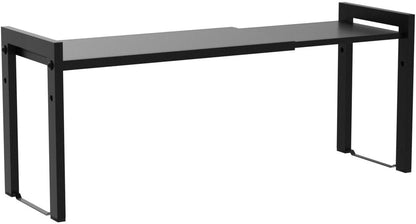 Expandable Cabinet Shelf Organizer 16-26" L Stackable Kitchen Counter Shelf Rack Sink Riser Countertop Storage Black (Normal 7.9”D)