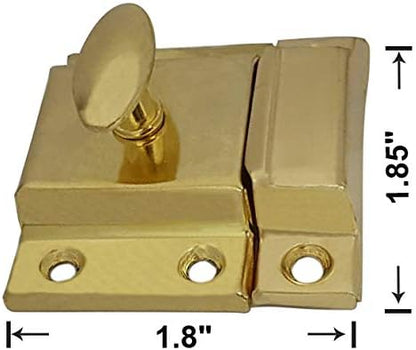 QCAA Oval Turn Cabinet Latch, for Cupboard & Other Furniture, Small, Brass Plated, Made in Taiwan, 4 Pack
