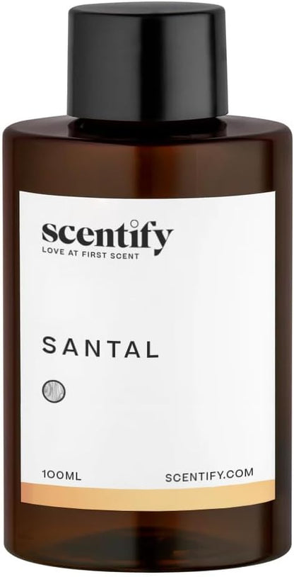 Scentify Santal Aroma Oil Refill Scent for Oil Diffusers - Iris, Amber, Sandalwood, Cedar Scents - Luxurious Relaxing Aromatherapy Diffuser Fragrance 100ml, 3.38 oz