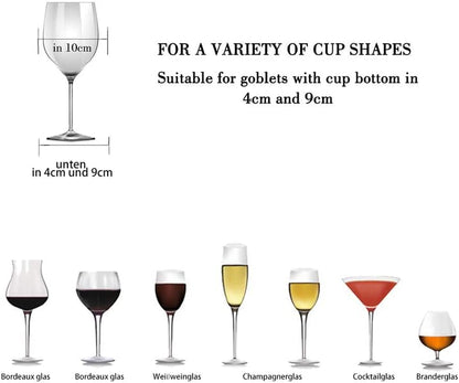 Wine Glass Rack - Under Cabinet Stemware Wine Glass Holder Glasses Storage Hanger 2 Pack Metal Organizer for Bar Kitchen 4 Rows Black