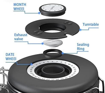 ShanSon Coffee Canister Airtight Coffee Container Stainless Steel Coffee Bean Storage Container with Scoop Coffee Canister for Beans Grounds Sugar Flour Tea Cereal,11OZ, Black