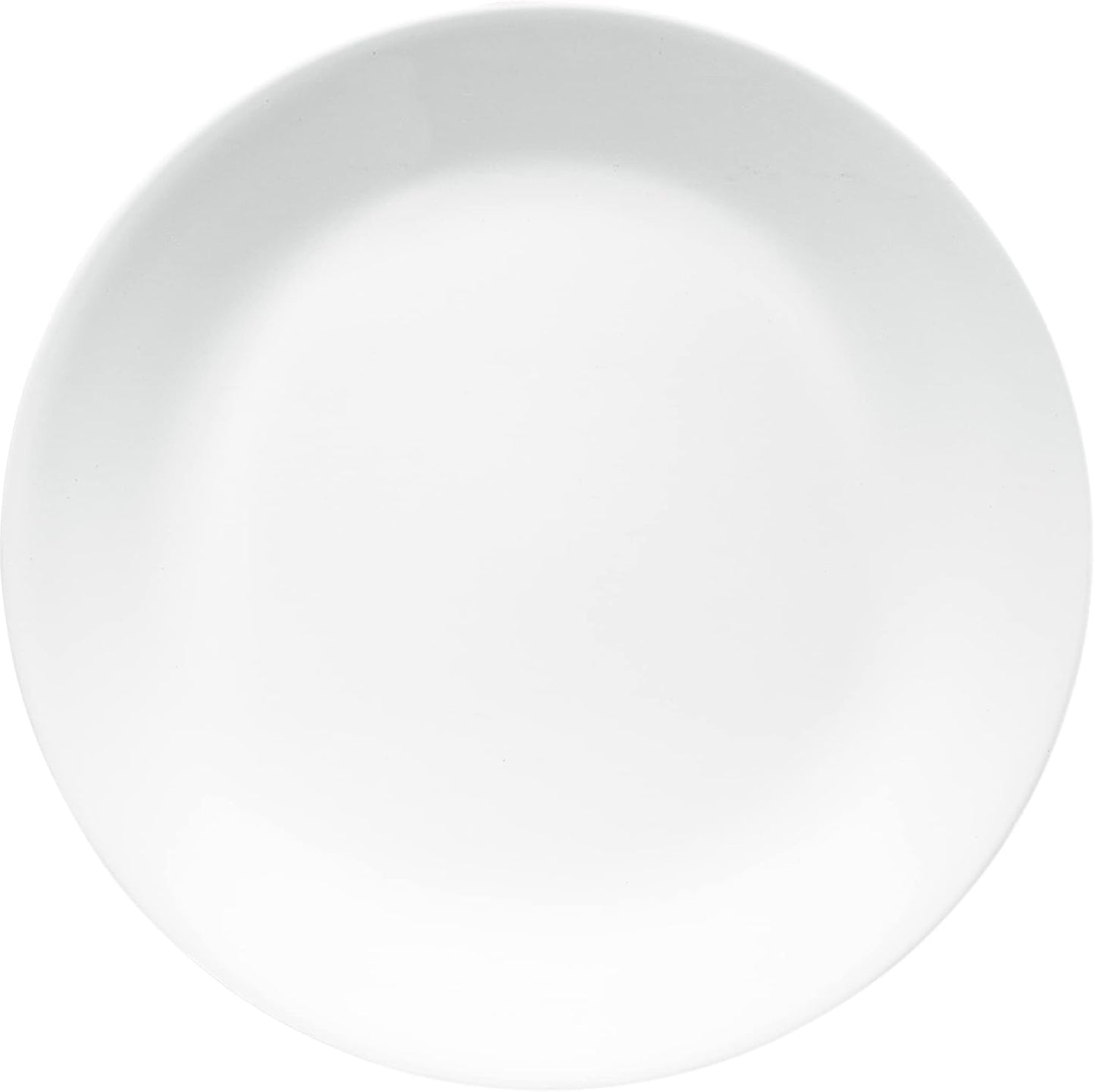 Corelle Vitrelle 4-Pieces 8.5" Glass Salad/Appetizer Plates Chip & Crack Resistant Glass Dinnerware Set Plates, Winter Frost White