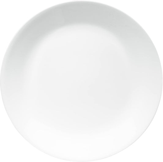 Corelle Vitrelle 4-Pieces 8.5" Glass Salad/Appetizer Plates Chip & Crack Resistant Glass Dinnerware Set Plates, Winter Frost White