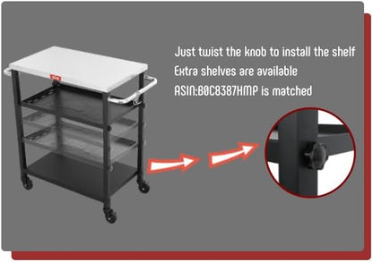 3-Shelf Grill Table,Pizza Oven Stand with Adjustable Shelf, Movable Grill Cart, for Outside,Outdoor Bar Cart with Wheels,Stainless Steel Tabletop,L34xW16.1