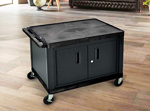 Luxor 27" H A/V Multipurpose Utility Cart with Locking Cabinet
