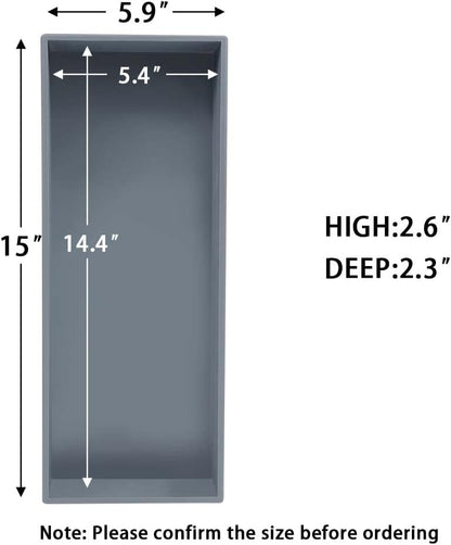 Bamboo Drawer Organizer - Kitchen Utensil Organizer Silverware Tray Cutlery Holder，Office Desk Supplies and Accessories,15 * 5.9 * 2.6,Grey