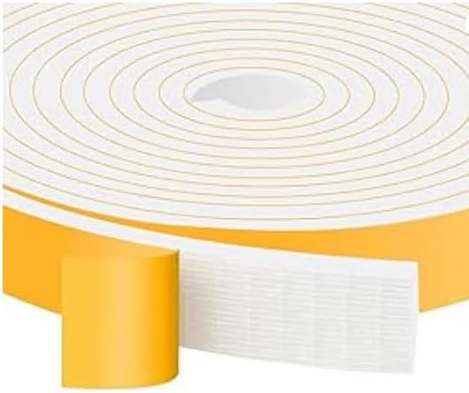 Upgraded Strong Adhesive Foam Weather Stripping Door Seal Strip Insulation Tape for Insulating Door,Air Conditioner Noise-Reduction Self Adhesive Sealing Weatherstrip(1 in x 1/4 in x 16.5 Ft)