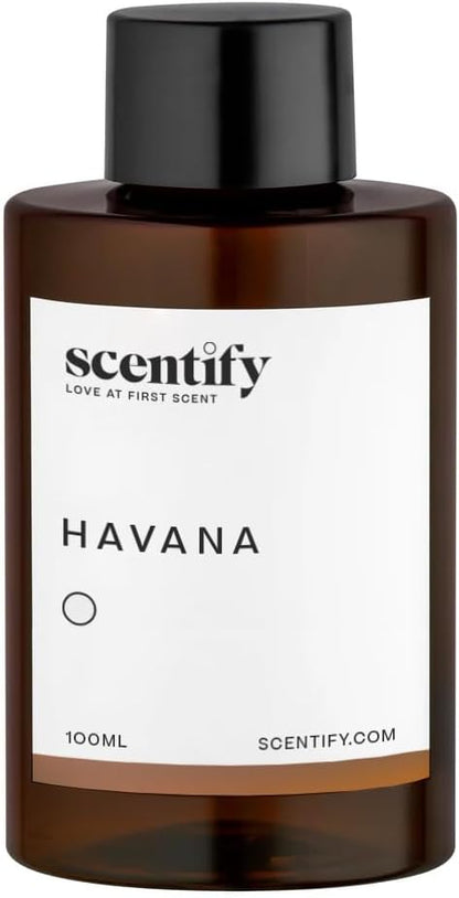 Scentify Havana Aroma Oil Refill Scent for Oil Diffusers - Oak Moss, Rum, Paprika, Mahogany Scents - Luxurious Relaxing Aromatherapy Diffuser Fragrance 100ml, 3.38 oz