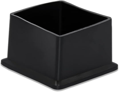 Flyshop Flexible Anti-Scratch PVC Patio Chair Table Leg Caps Tips Floor Protectors Square Furniture Covers, 20pcs, Black, 38 mm x 38 mm, 1-1/2" x 1-1/2"