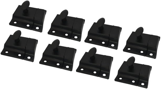 QCAA Oval Turn Cabinet Latch, for Cupboard & Other Furniture, Large, Matte Black, 8 Pack