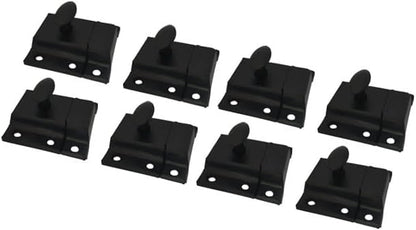 QCAA Oval Turn Cabinet Latch, for Cupboard & Other Furniture, Large, Matte Black, 8 Pack