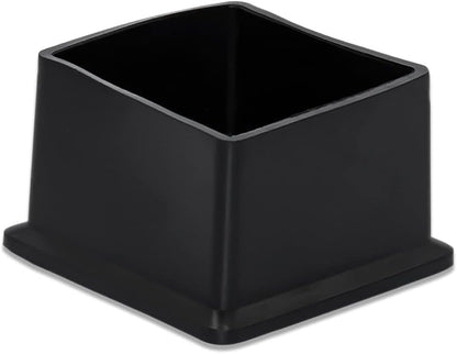 Flyshop Flexible Anti-Scratch PVC Patio Chair Table Leg Caps Tips Floor Protectors Square Furniture Covers, 20pcs, Black, 50 mm x 50 mm, 2" x 2"
