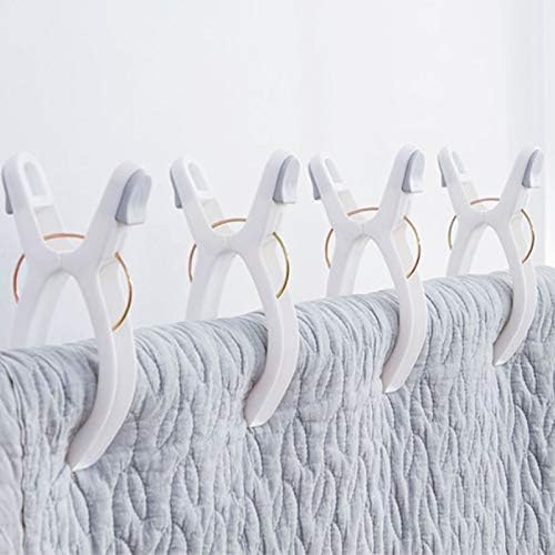 8 Pack Beach Towel Clips for Beach Chairs White Jumbo Size Towel Clamps Lounge Pool Chairs Plastic Clothes Pegs Hanging Clip Clamps Large for Cruise Vacation