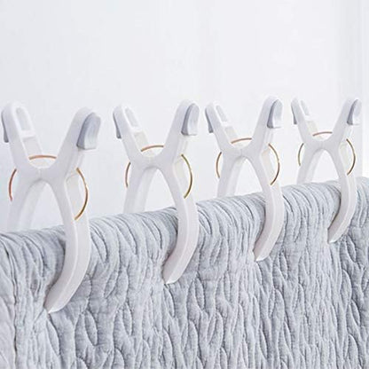 8 Pack Beach Towel Clips for Beach Chairs White Jumbo Size Towel Clamps Lounge Pool Chairs Plastic Clothes Pegs Hanging Clip Clamps Large for Cruise Vacation