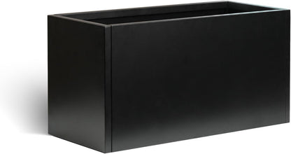 Galvanized Steel Metal Planter Rectangular Indoor Black Planter Box Large Outdoor Planters Steel 25" Lx 11" W x 13" H Commercial Residential for Patio, Deck, Garden