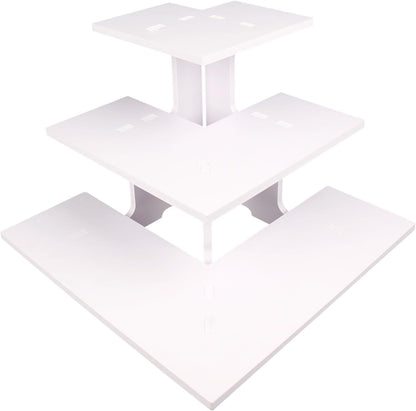 WANLIAN 3-Tier Corner Retail Table Display Stand, Portable Display Rack Shelves for Vendors, Craft Shows, Farmers Market, Pop Up Shop Countertop White Risers for Display, Soap, Candles, Tumblers