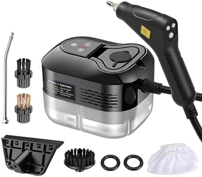 Irishom Handheld Multi-surface Steam Cleaner with 6pcs Accessories, Touch Screen 6 Levels Adjustable 105℃/221℉ Deep Cleaning Steamer with Portable Handle 1200ml/40.5oz Water Tank