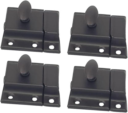 QCAA Oval Turn Cabinet Latch, for Cupboard & Other Furniture, Small, ORB Oil Rubbed Bronze Coated Finish, 4 Pack, Made in Taiwan