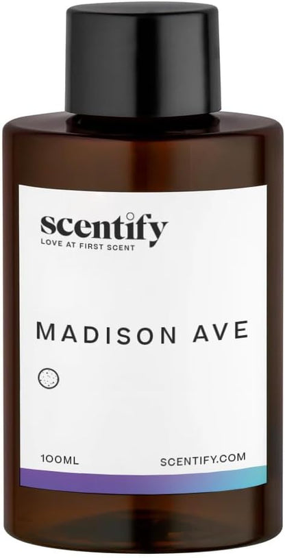 Scentify Madison Ave Aroma Oil Refill Scent for Oil Diffusers Luxurious Relaxing Aromatherapy Fragrance 100ml, 3.38oz