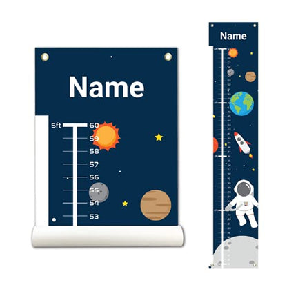 Personalized Kids Canvas Growth Chart, Kids Height Chart, Growth Chart Banner, Astronaut, Space