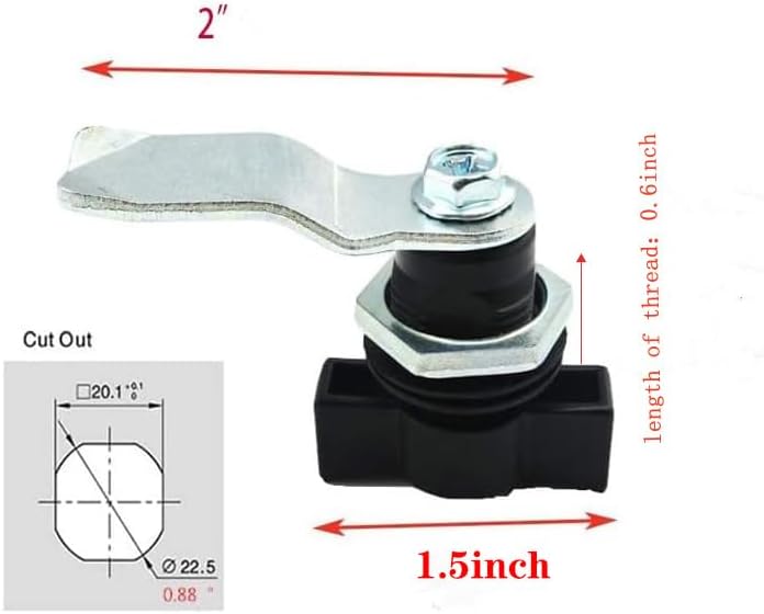 WJSKDQ 4pcs Thumb Operated Offset Cam Lock Thumb Cam Lock for Machine Cabinet Drawer Black_3