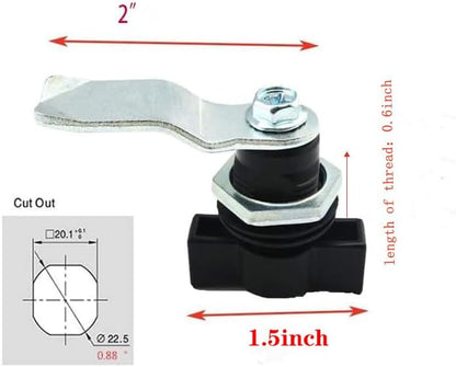 WJSKDQ 2pcs Thumb Operated Offset Cam Lock Thumb Cam Lock for Machine Cabinet Drawer Black_1
