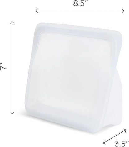 Stasher Premium Silicone Reusable Food Storage Stand-Up Mid Bag, Aqua, Microwave, Sous Vide, Dishwasher, Oven and Freezer Safe, BPA Free, Leak-free, Eco-friendly, 56 Oz