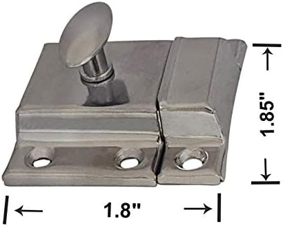 QCAA Oval Turn Cabinet Latch, for Cupboard & Other Furniture, Small, Chrome Plated, Made in Taiwan, 2 Pack