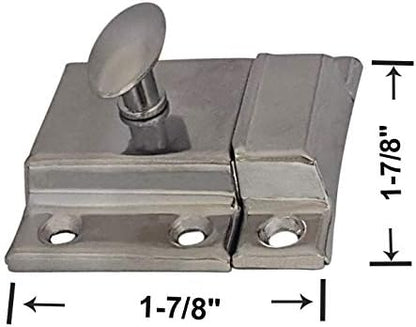QCAA Oval Turn Cabinet Latch, for Cupboard & Other Furniture, Large, Chrome Plated, Made in Taiwan, 4 Pack