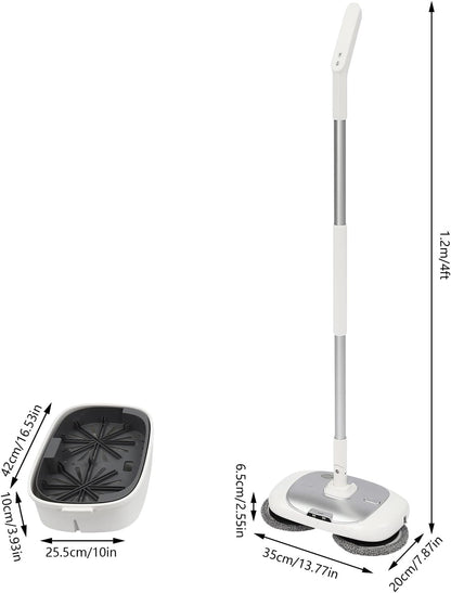 Cordless Electric Floor Cleaner Electric Mop Floor Cleaner Automatic Cleaning Buckle Rechargeable Floor Polisher Up to 100 mins with LED Headlight Water Sprayer for Wooden Marble Tile Hardwood Floor