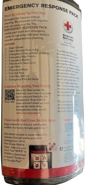 American Red Cross Officially Licensed Product, Emergency Response Pack, First Aid Essentials, Fully Stocked First Responder Kit