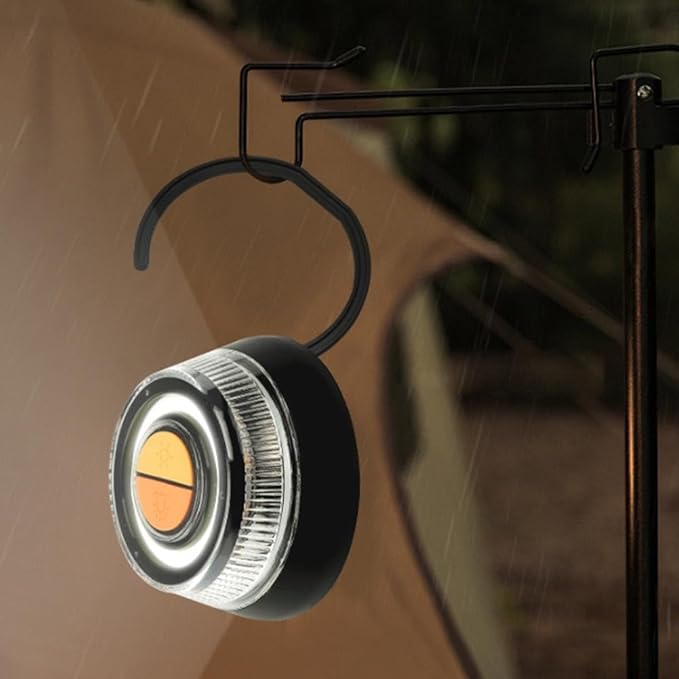 Magnetic Flashing Beacon Lantern with 2 Lighting Modes, Yellow Strobe and White Light, 50W ABS LED, 3.7V 0.35A, Built‑in Batteries, Hook and Strong Magnetic Base for Car