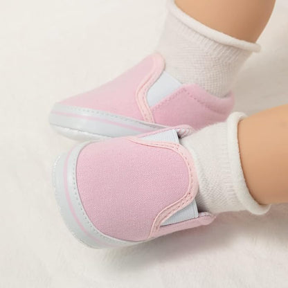 Morbido Infant Baby Boys Girls Canvas Sneaker Toddler Slip On Anti Skid Newborn First Walkers Candy Shoes for 0-18 Months