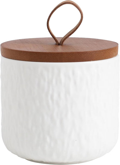 Kitchen Canisters for Countertop, Ceramic Coffee Canisters with Airtight Lids Food Storage Jars Sugar Container for Kitchen Counter Tea, Coffee Beans, Spice (#001White-9oz/260ml)