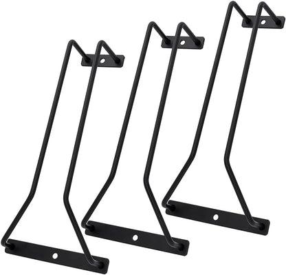 8.8-Inch Wine Glass Rack - Under Cabinet Stemware Wine Glass Holder Glasses Storage Hanger Metal Organizer for Bar Kitchen Black (1 Rows, 3 Pack)
