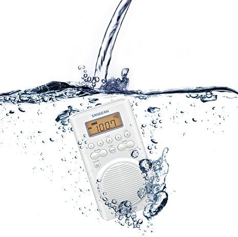 Sangean H205 Shower Radio AM/FM Waterproof, Weather Alert, Digital Tuning, White