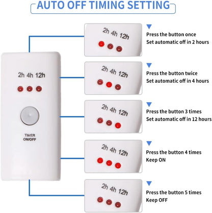 HUNANBAGN Auto Off Timer Lenth 30CM, Remote Controller for Indoor Small Appliances, Electric Oil Melt Warmer Wax Melt Warmer Wax Melter Fragrance Lamp Oil Warmer Burner (Timer30CM 2PACK)