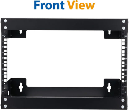 6U Wall Mount Rack Open Frame 19 Inch Server Equipment Network Cabinet 18 inches Depth Black by Tedgetal