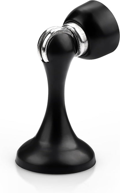 Probrico Black Magnetic Door Stoppers for Bottom of Door, Stainless Steel Magnet Door Catch Door Stop to Keep Door Open, Heavy Duty Door Holder, Wall and Floor Mounting, 1 Pack