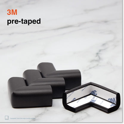 Roving Cove Slim-Fit Corner Protector for Baby Proofing (8 Small Corners), Soft Rubber Foam Furniture Corner Bumper Guards, 3M Adhesive Pre-Taped, Onyx Black