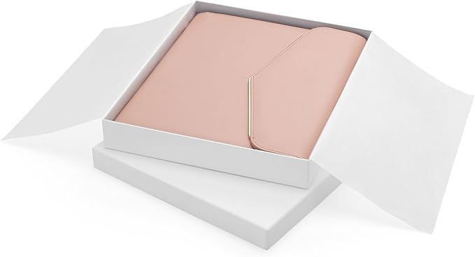 FOREVERMORE PORTFOLIOS Padfolio Binder Organizer for Women | Faux Leather Portfolio Folder for Resume, Documents, Notebook, Tablet and Business Cards | Notepad Included - Pink with Gold Edge