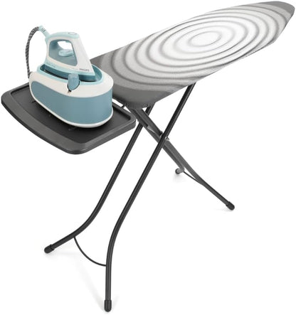 Brabantia - Ironing Board C - Extra Large Steam Unit Holder - Adjustable in Height - Non-Slip Rubber Feet - Cotton Cover with Foam Layer - Foldable XL Unit - Titan Oval - 49 x 18 inches