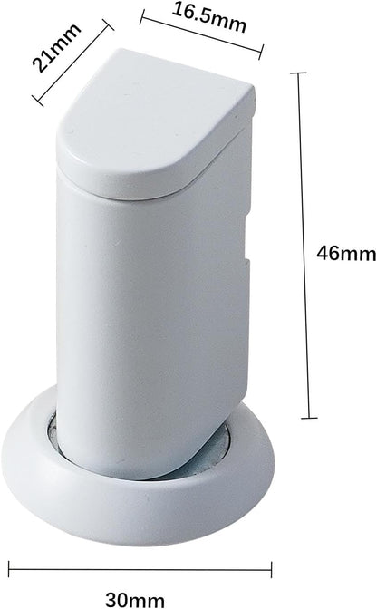 Windproof Magnetic Door Stoppers, 0-0.78" Stroke Mechanical Doorstop, No-Hole Flooring Door Suction with 3M Strong Adhesive and Screws, White, 1 Pack