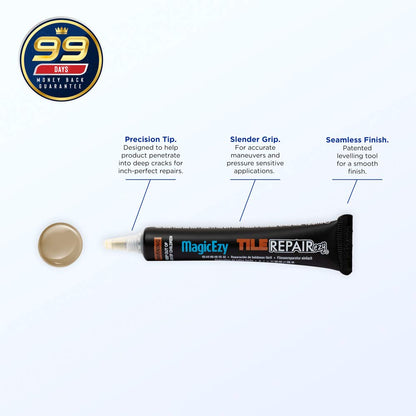 MagicEzy Tile RepairEzy (Beige) - Porcelain Repair Kit - Strong Chip Repair Filler for Tile, Sink Repair, Vase, Dinnerware