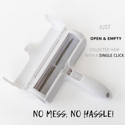 Reusable Pet Hair Remover & Lint Roller – Washable, Portable Tool for Dog & Cat Hair Removal on Clothes, Furniture, Carpet & Car – Effective Roller for Easy Fur & Lint Removal (Red)