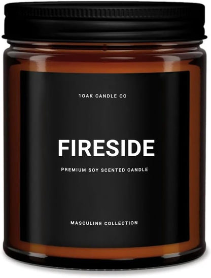 1OAK Scented Candles for Men - Fireside Candle - Campfire Candle Scent - Woodfire Candles (7oz.)